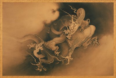 Two Dragons in Clouds by Kano Hogai